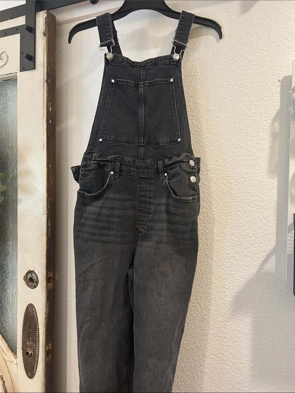 Paige Women’s Black Denim Overalls - Classic Bib Jumpsuit